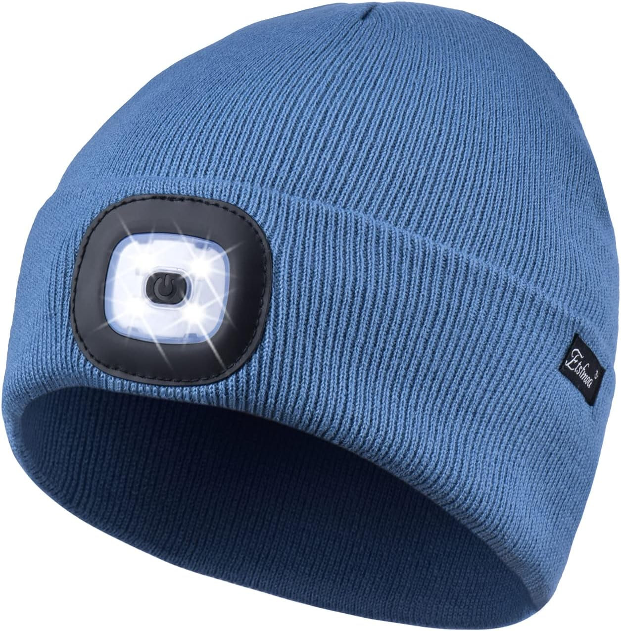 Etsfmoa Unisex USB Rechargeable Beanie with Light - Ideal Gift for Men, Dads, and Fathers