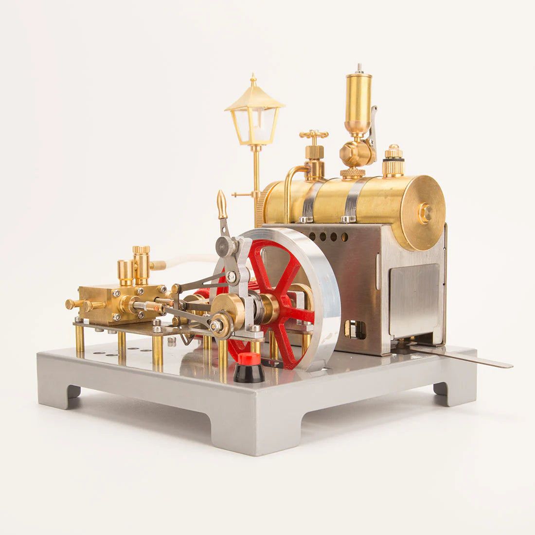 RETROL SE-02 Metal Steam Engine Model Kit with Generator Street Lamp - 100-Piece Creative Building Set