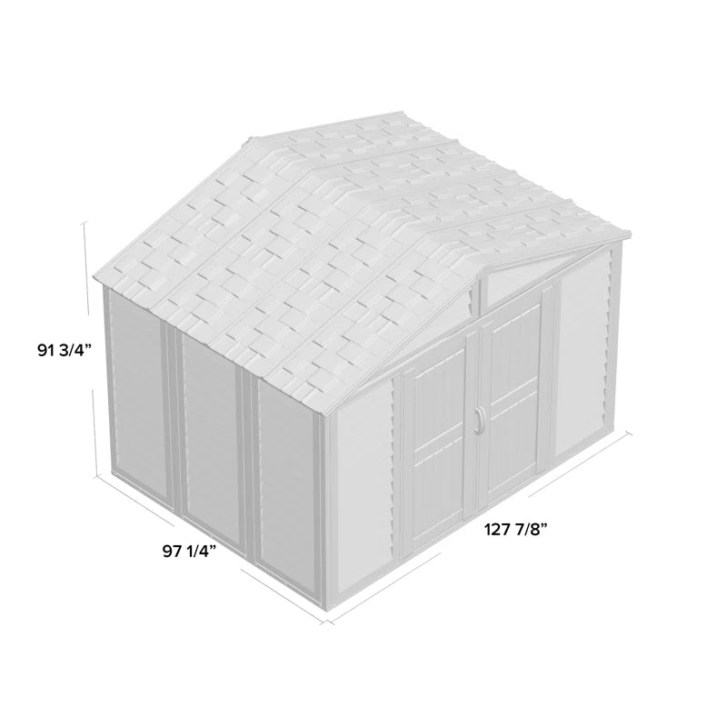 Woodbridge 10.5 Ft. W x 8 Ft. D Heavy-Duty Plastic Storage Shed for Outdoor Use