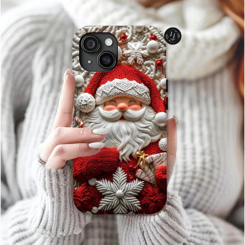 Festive 3D Santa Claus Phone Case for iPhone 16/15/14/13 & Galaxy S25/S24/S23 Ultra & Pixel 9 - Perfect Holiday Accessory!