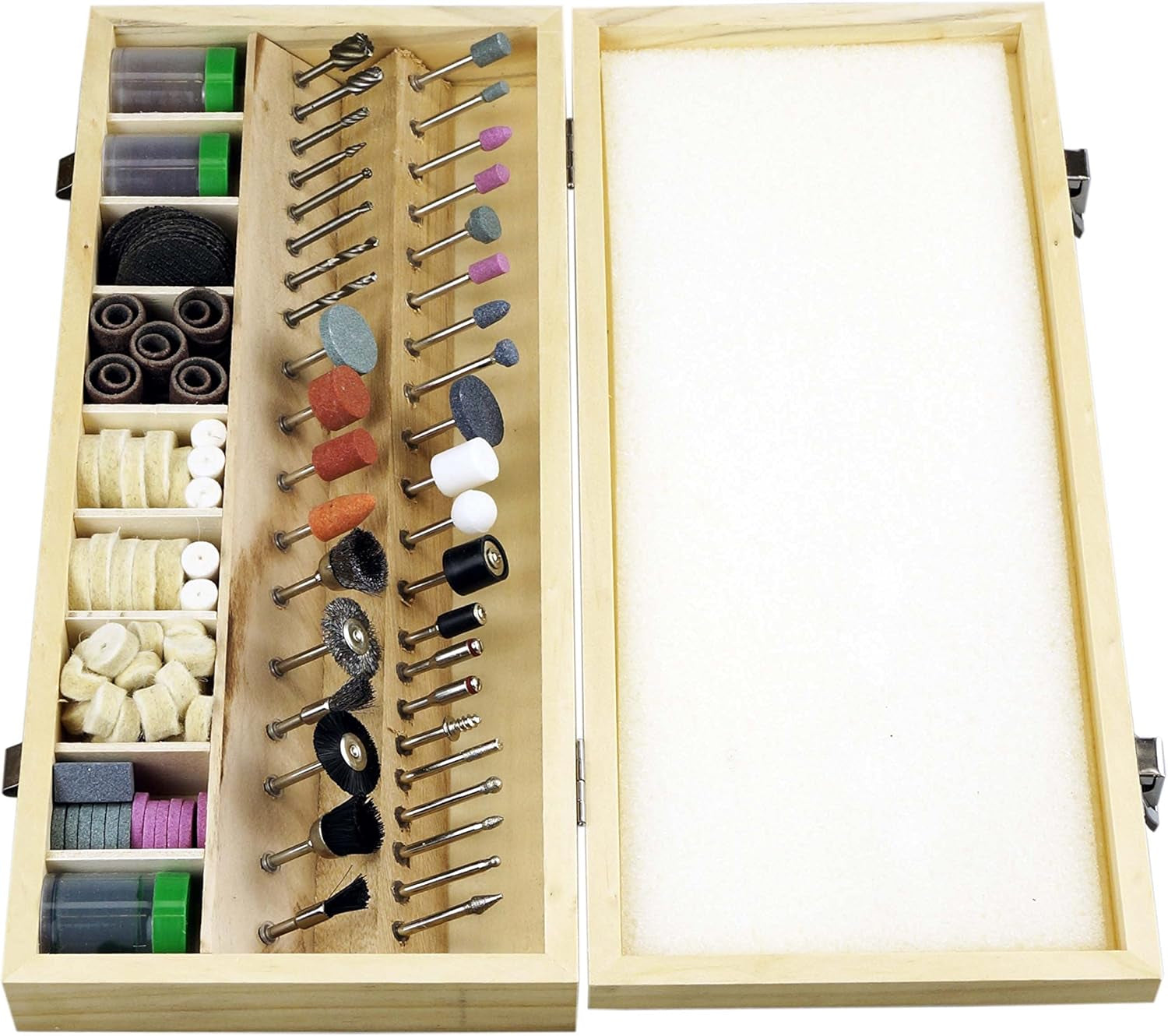 228-Piece Rotary Tool Accessory Kit - Comprehensive Set for Polishing, Drilling, and Engraving with Sanding Bands, Grinding Stones, Woolen Wheels, and Elegant Wooden Storage Case - RA9228