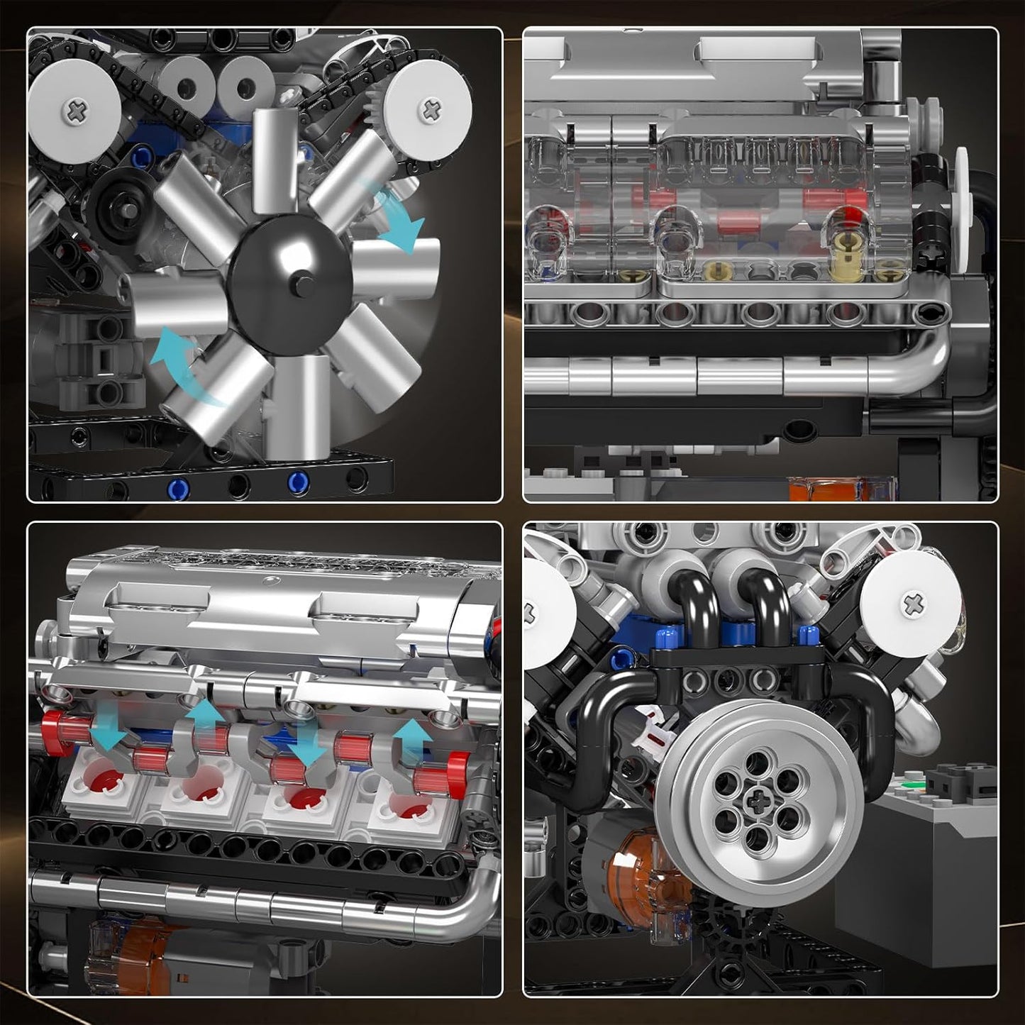 V8 Engine Model Kit - 535-Piece DIY Engineering Set