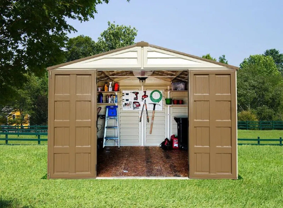 Woodbridge 10.5 Ft. W x 8 Ft. D Heavy-Duty Plastic Storage Shed for Outdoor Use