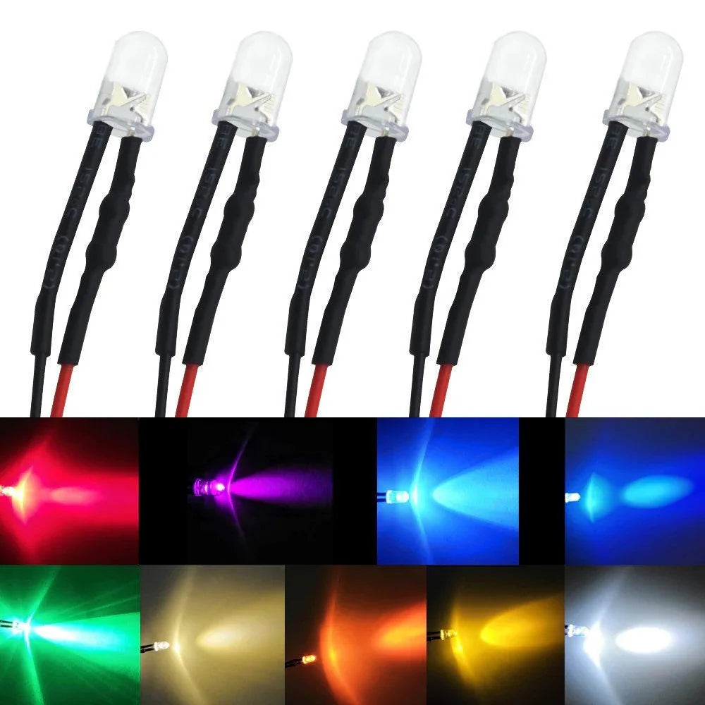 Prewired 5MM LED Lights for Project, Hobby, and Cosplay Applications