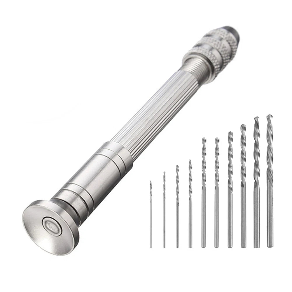 Professional Hand Drill Set with 0.8mm-3.0mm Bits for Model Making, Hobbies, and Woodworking Projects