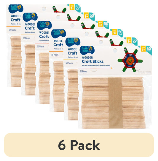 Wood Craft Sticks - 50 Pack (Set of 6)