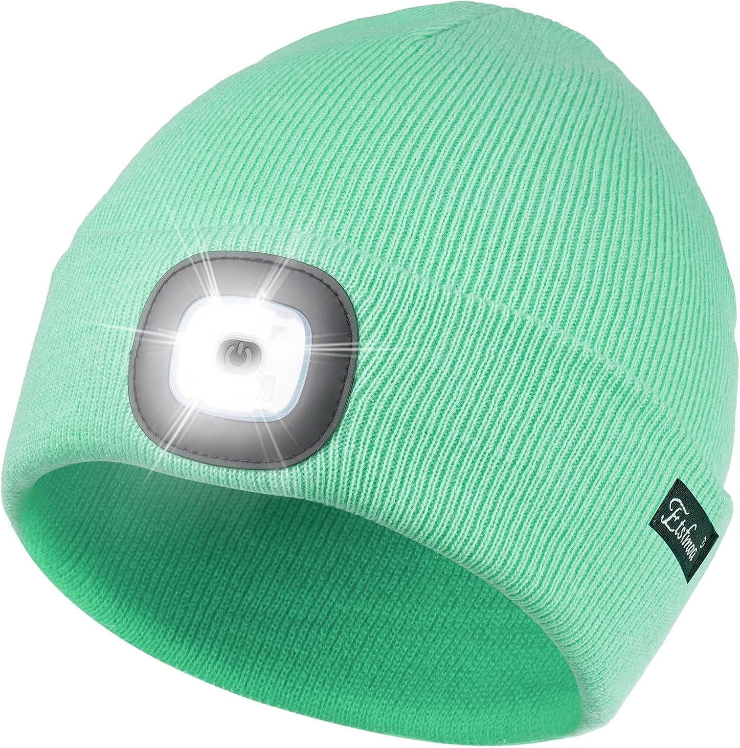 Etsfmoa Unisex USB Rechargeable Beanie with Light - Ideal Gift for Men, Dads, and Fathers