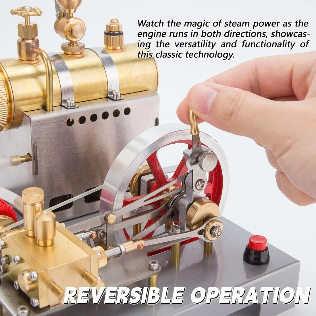 RETROL SE-02 Metal Steam Engine Model Kit with Generator Street Lamp - 100-Piece Creative Building Set