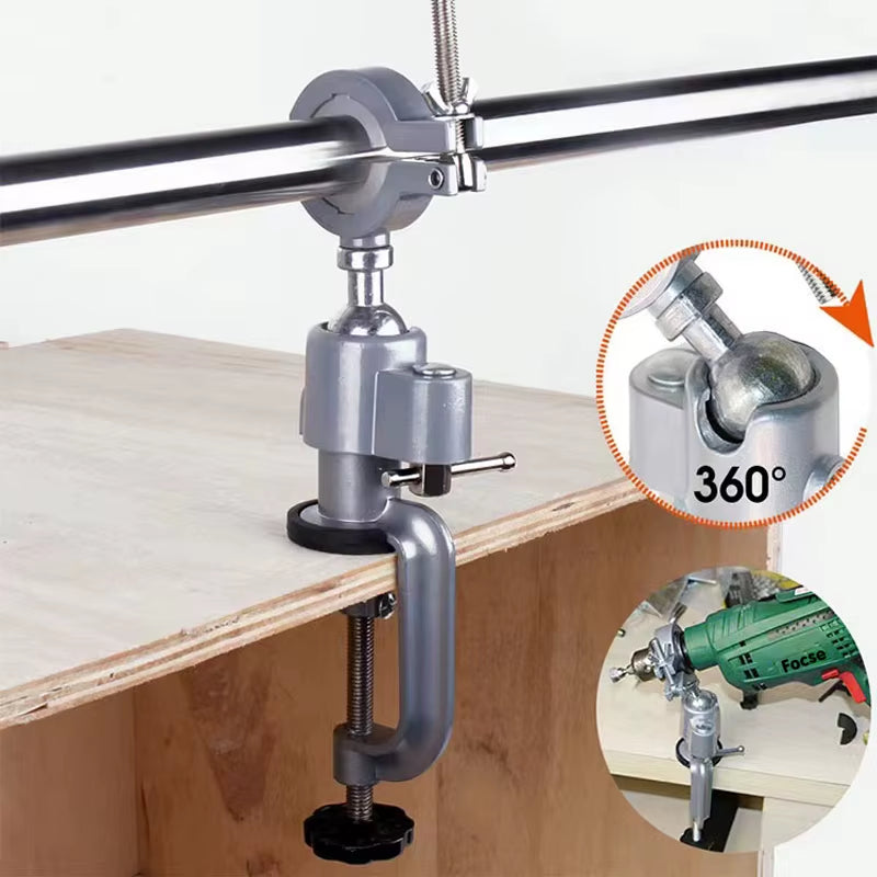 Multifunctional 360° Swivel Vise for Woodworking - Premium Aluminium Alloy Drill Stand Holder