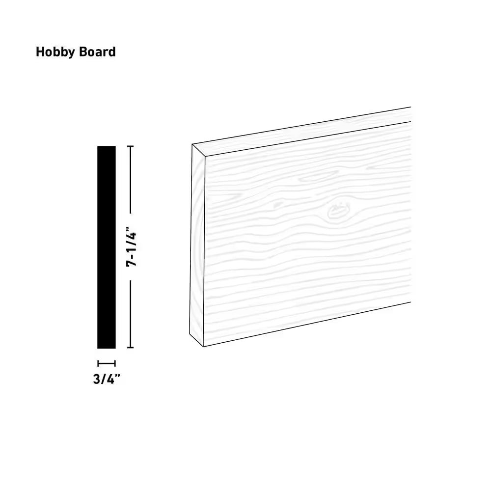 Premium Unfinished Natural Ash Wood Board - Perfect for DIY Projects, 0.75" D x 7.25" W x 72" L