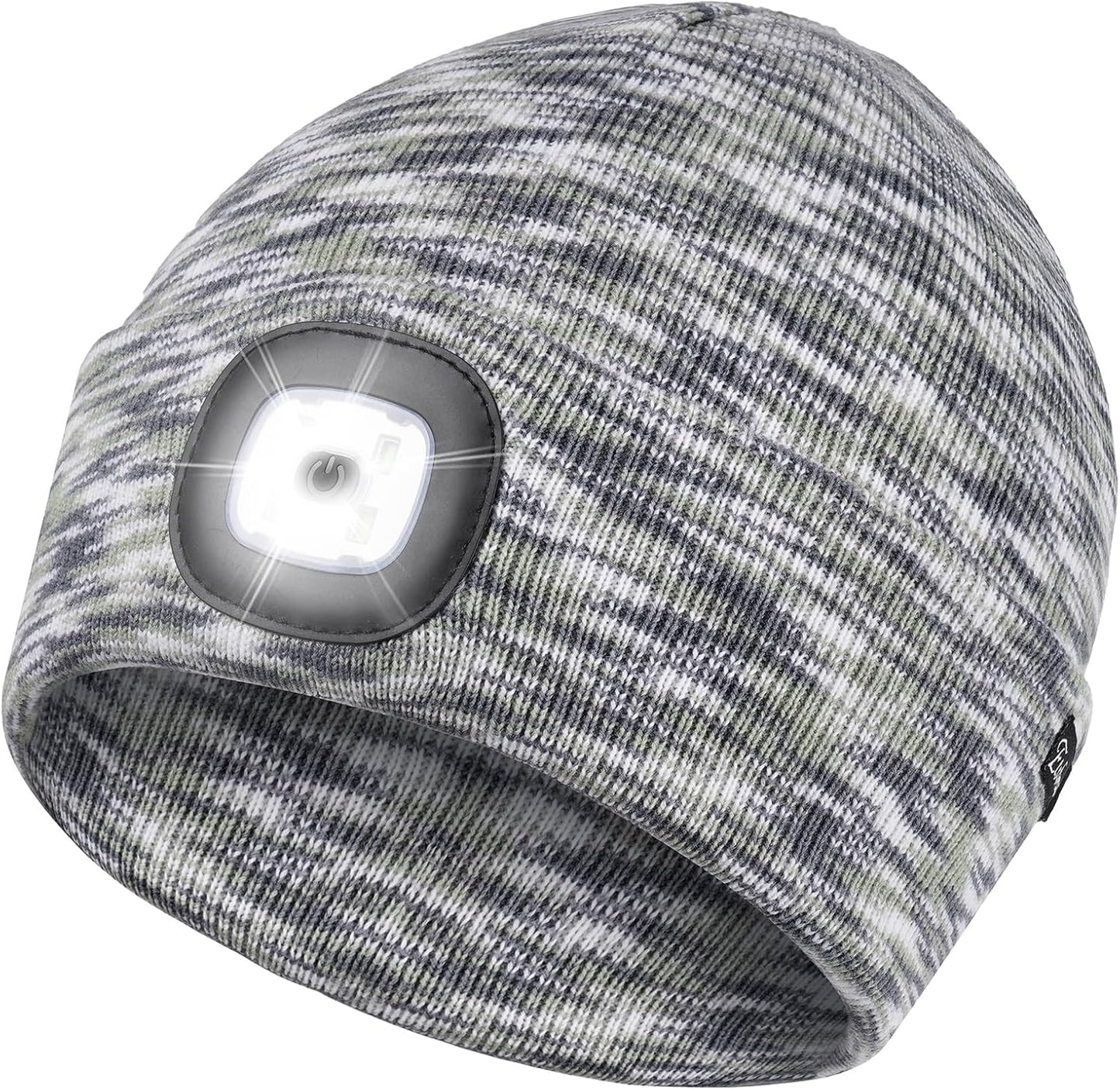 Etsfmoa Unisex USB Rechargeable Beanie with Light - Ideal Gift for Men, Dads, and Fathers