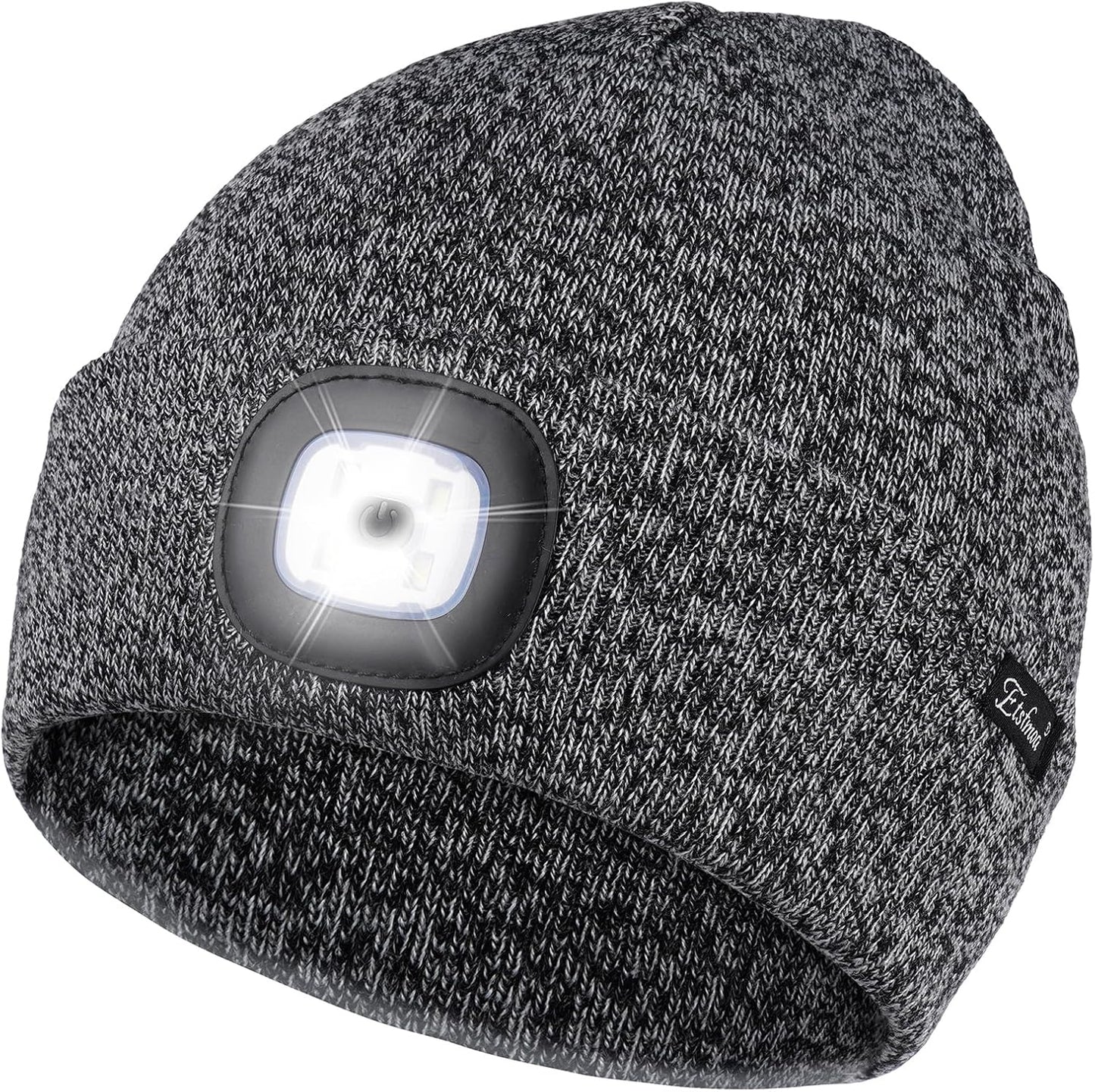 Etsfmoa Unisex USB Rechargeable Beanie with Light - Ideal Gift for Men, Dads, and Fathers