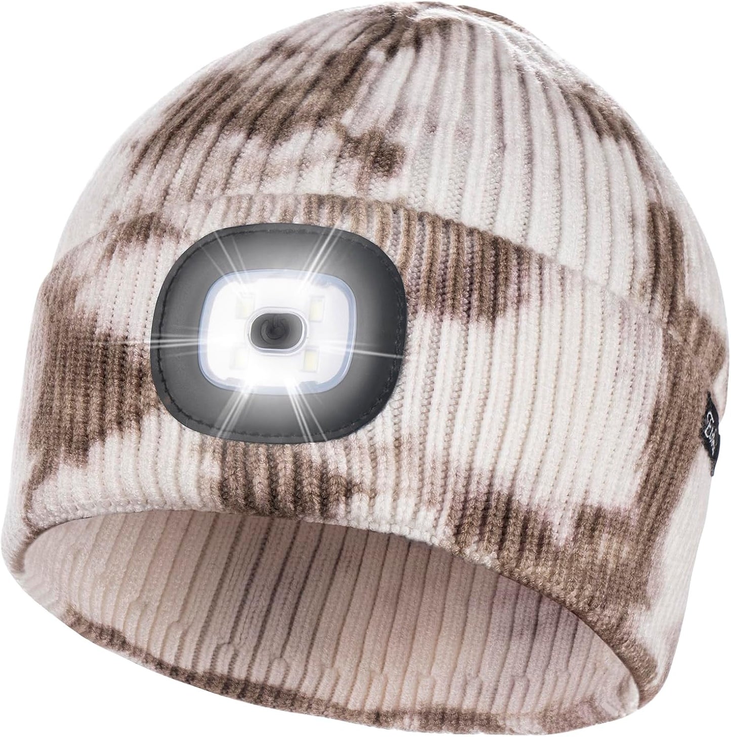Etsfmoa Unisex USB Rechargeable Beanie with Light - Ideal Gift for Men, Dads, and Fathers