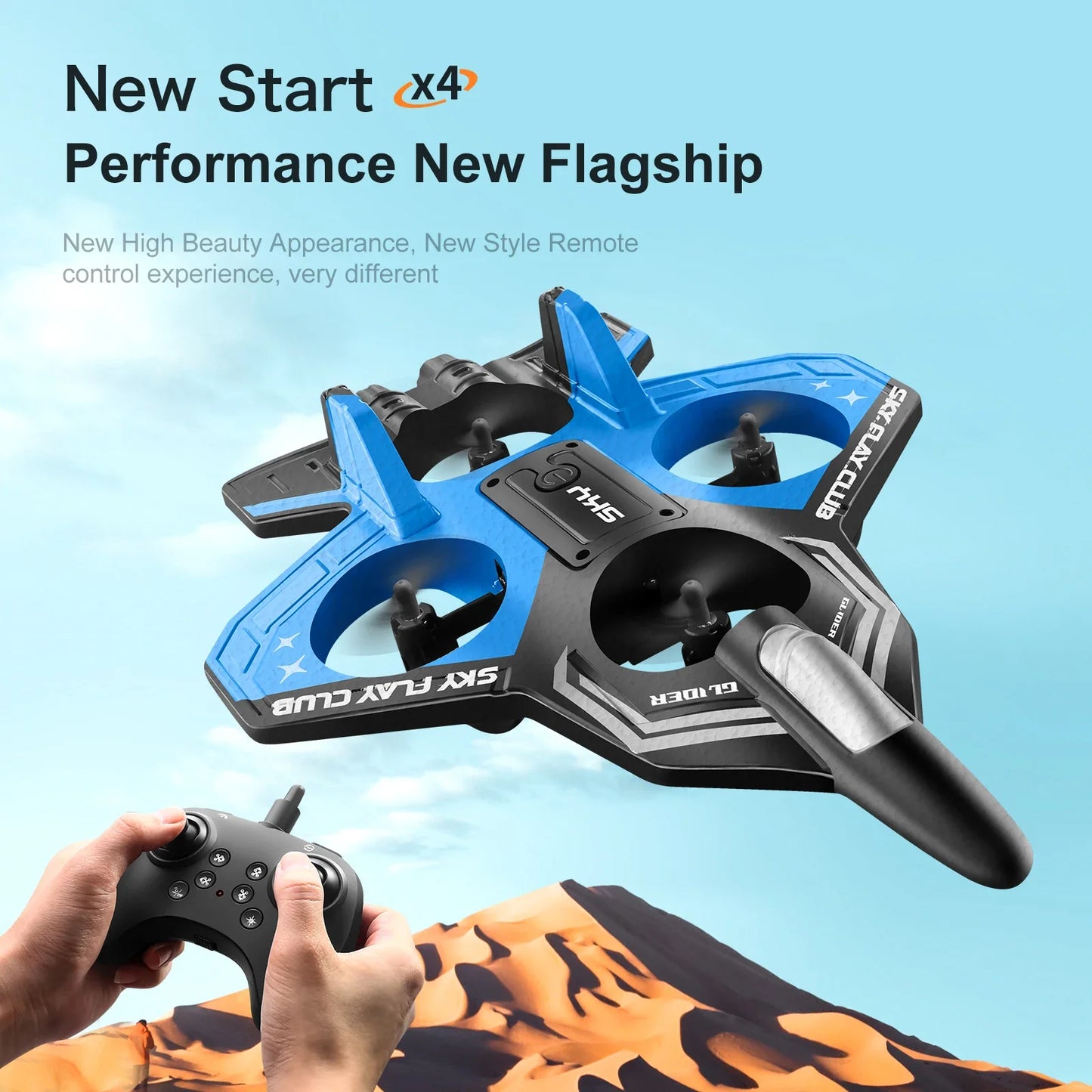 YP3 Glider Flying Helicopter RC Jet Plane - 2.4G Stunt Foam Fighter Drone with Colorful Lights