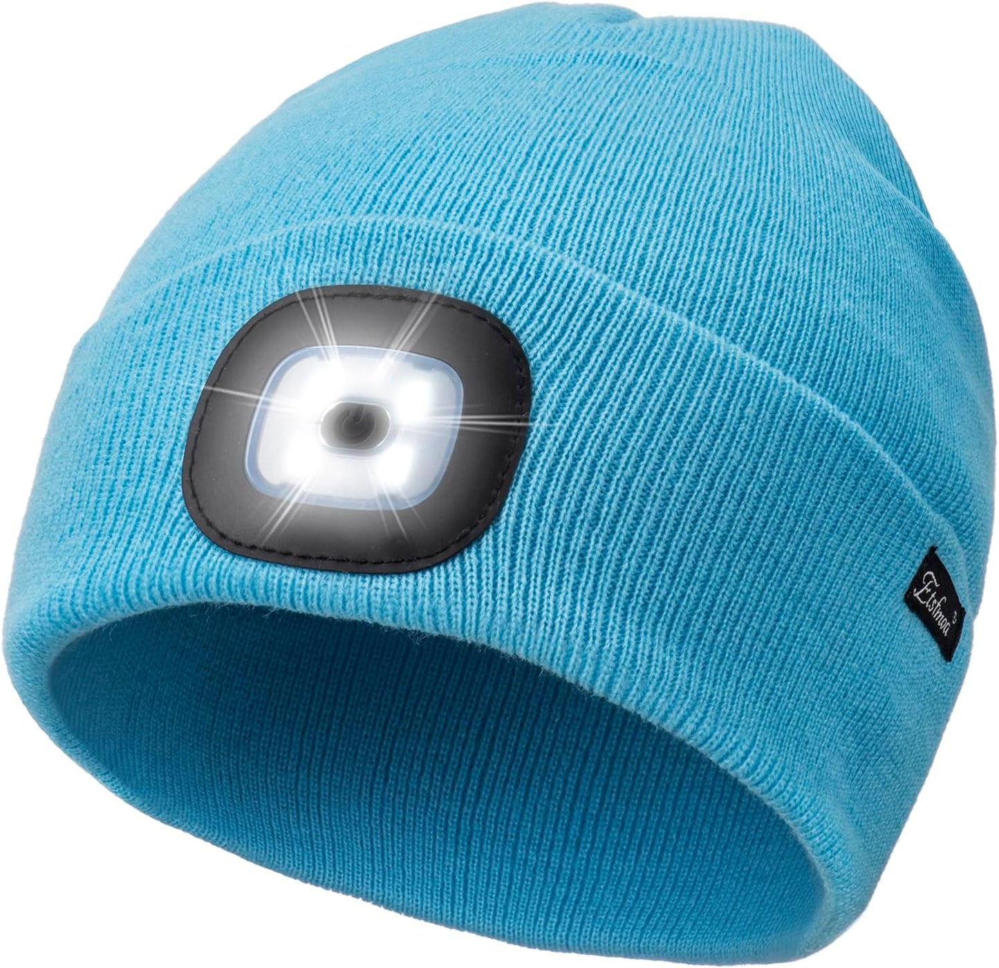 Etsfmoa Unisex USB Rechargeable Beanie with Light - Ideal Gift for Men, Dads, and Fathers