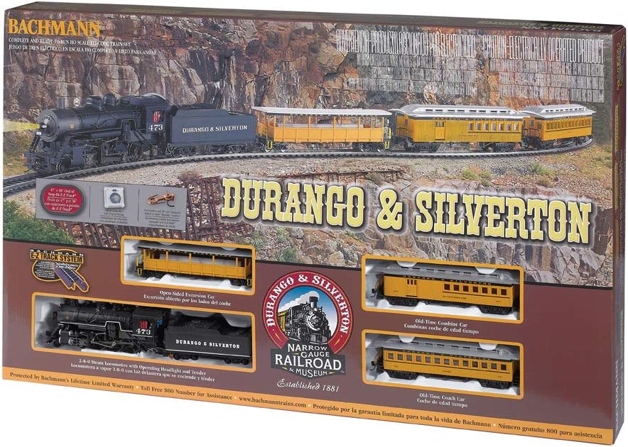 Bachmann Trains Durango & Silverton HO Scale Electric Train Set - Complete Ready-to-Run Experience with Stunning Yellow Locomotive and Authentic Passenger Cars