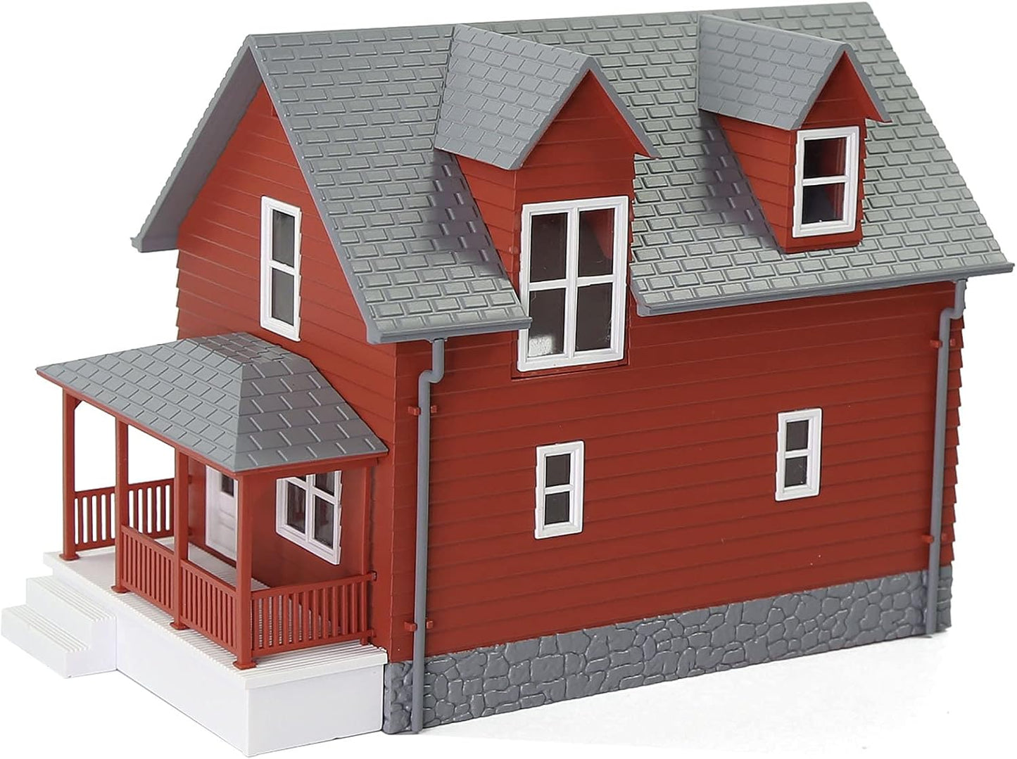 Assembled HO Scale 1:87 Modern Yellow Residential House Model for Train Layout Diorama - JZHO01
