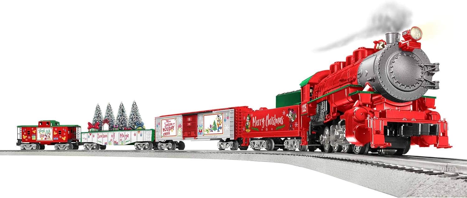 Lionel Disney Christmas Lionchief 0-8-0 Electric O Gauge Model Train Set with Bluetooth and Remote Control