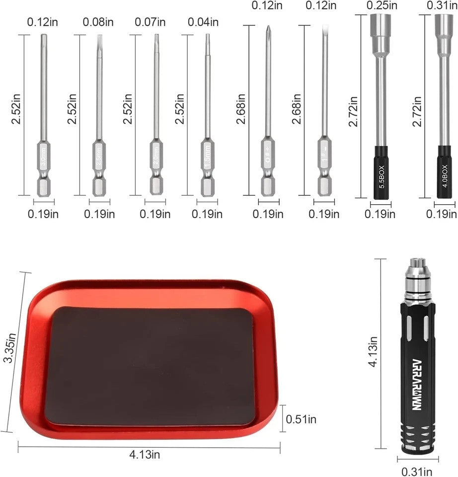 Comprehensive 10-in-1 RC Model Repair Toolset - Precision Instruments for All Applications