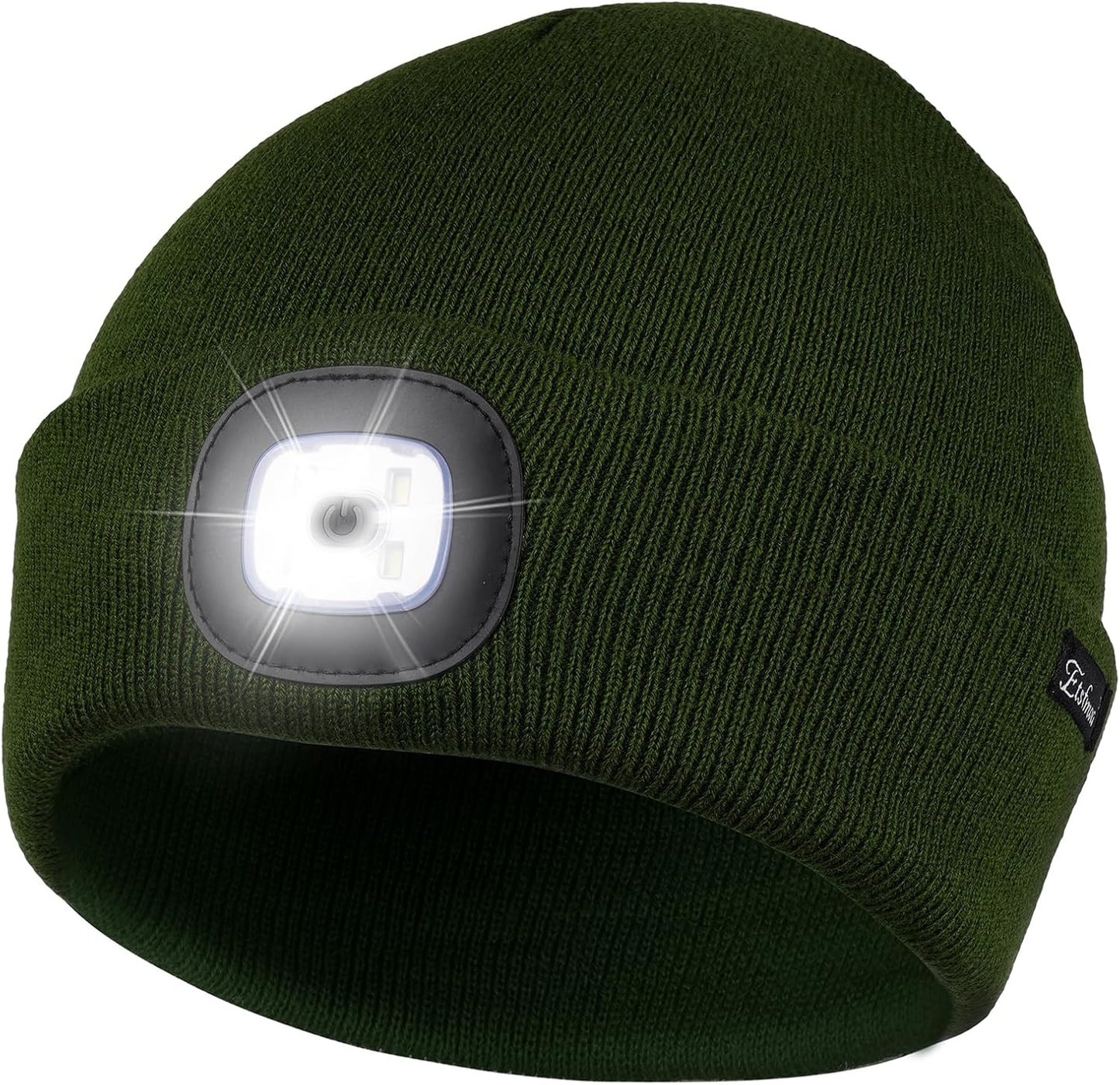 Etsfmoa Unisex USB Rechargeable Beanie with Light - Ideal Gift for Men, Dads, and Fathers