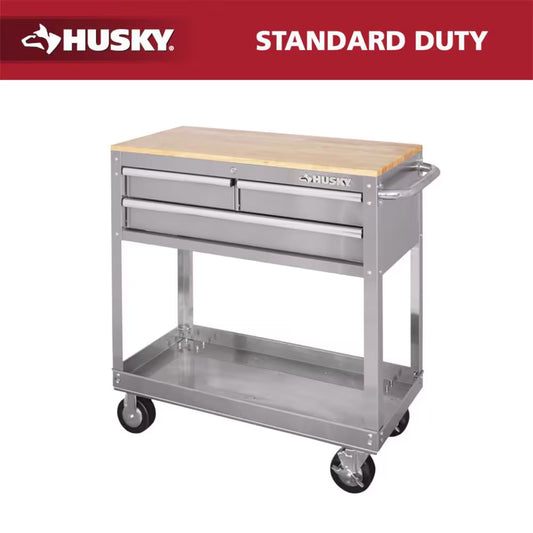 Premium 36-Inch Stainless Steel Utility Cart for Optimal Tool Organization