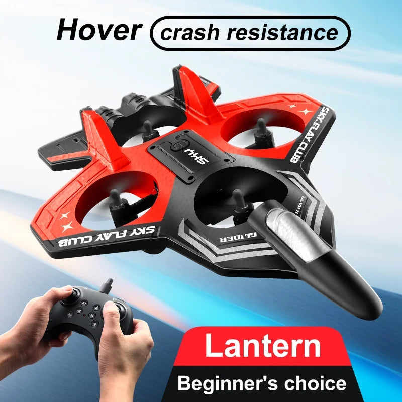 YP3 Glider Flying Helicopter RC Jet Plane - 2.4G Stunt Foam Fighter Drone with Colorful Lights