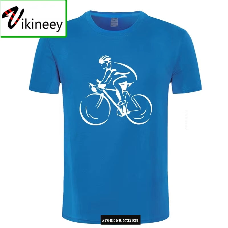 Men's Fashion Solid T-Shirts for Cyclists and Bikers