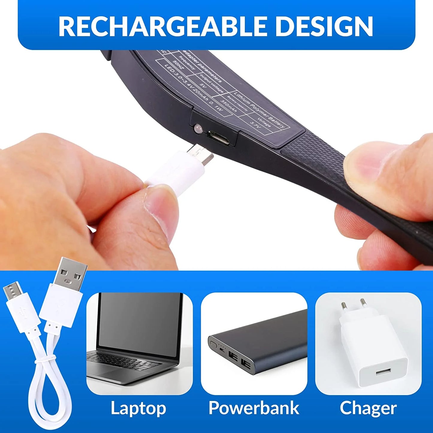 Rechargeable LED Head Magnifier Glasses with Detachable Lenses – Ideal for Reading and Hobbies!