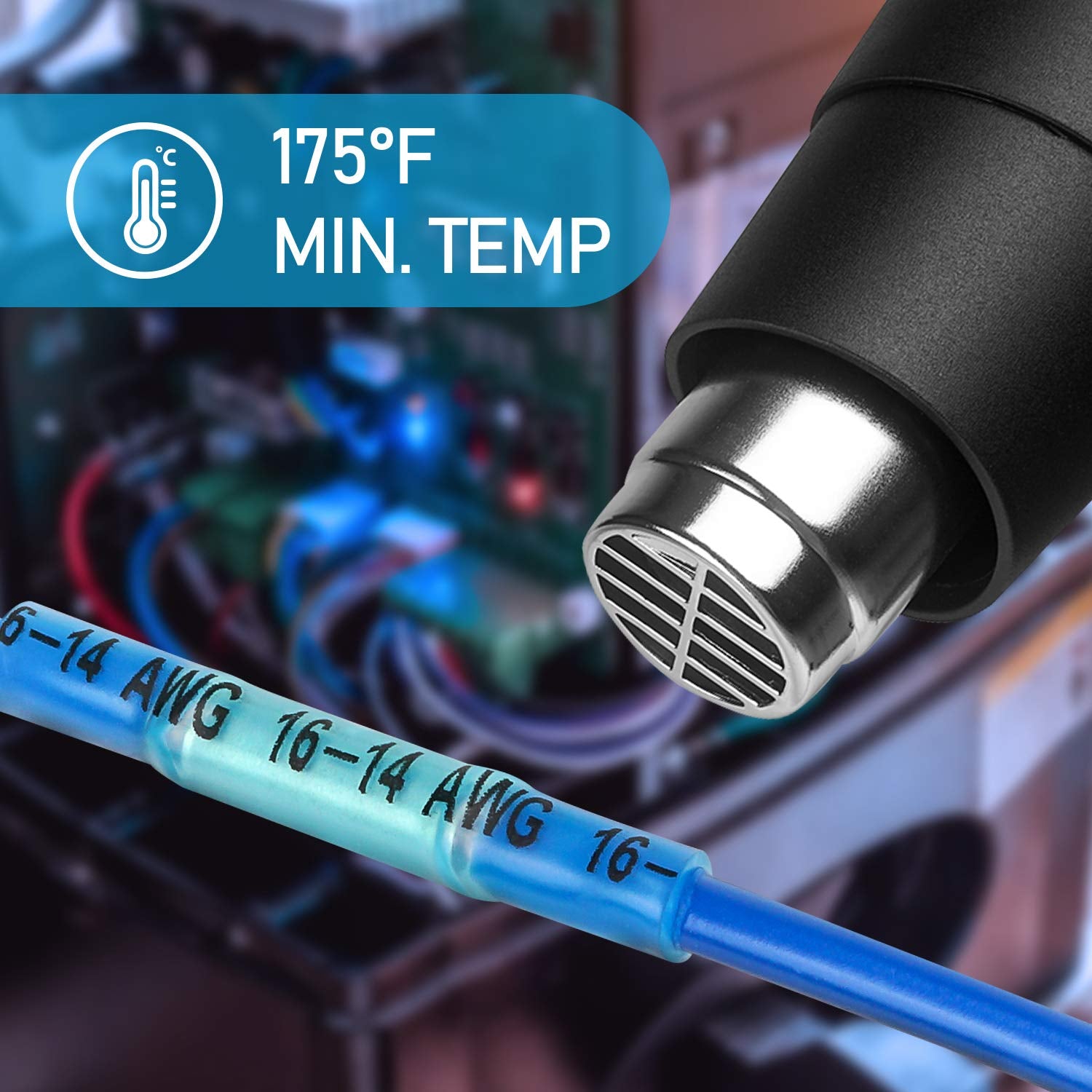 TICONN 100-Piece Insulated Waterproof Heat Shrink Butt Wire Connector Kit for Marine and Automotive Applications