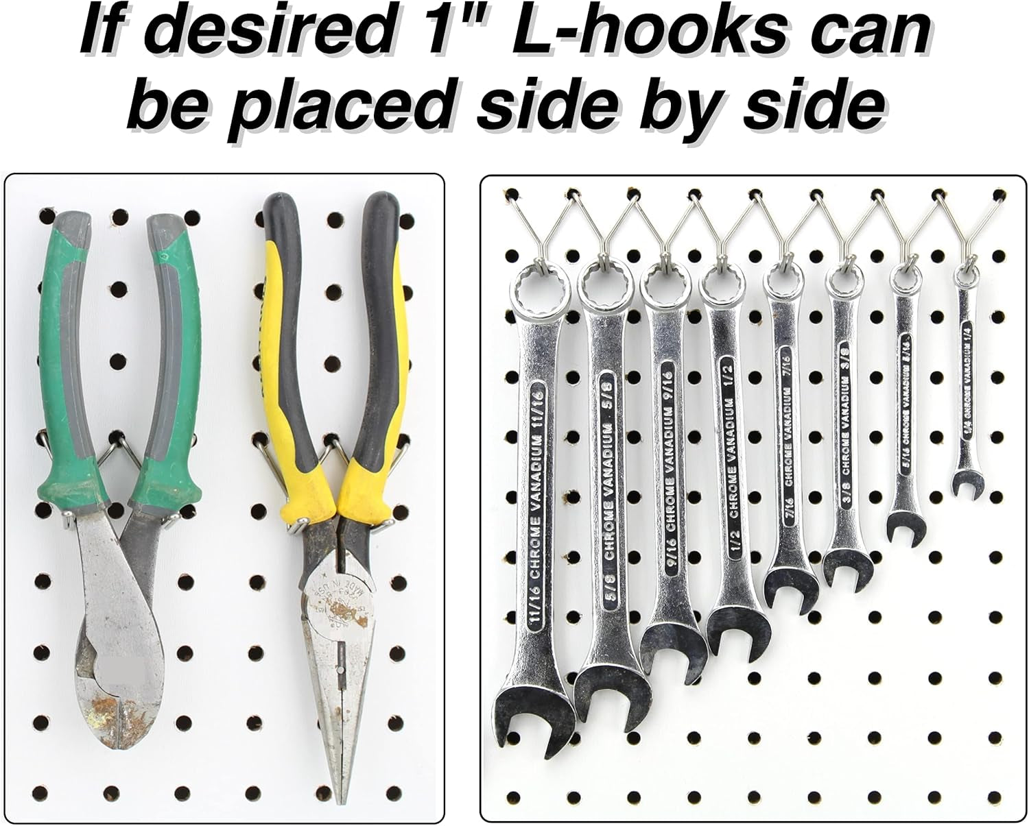 Premium Stainless Steel Pegboard Hooks - 50-Pack, 1-Inch L Design for Optimal Tool, Craft, Kitchen, and Retail Display Organization