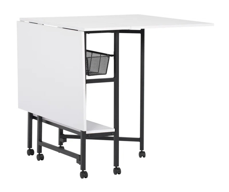 Versatile 60'' x 36'' Mobile Foldable Craft Table - Ideal for Creative Projects