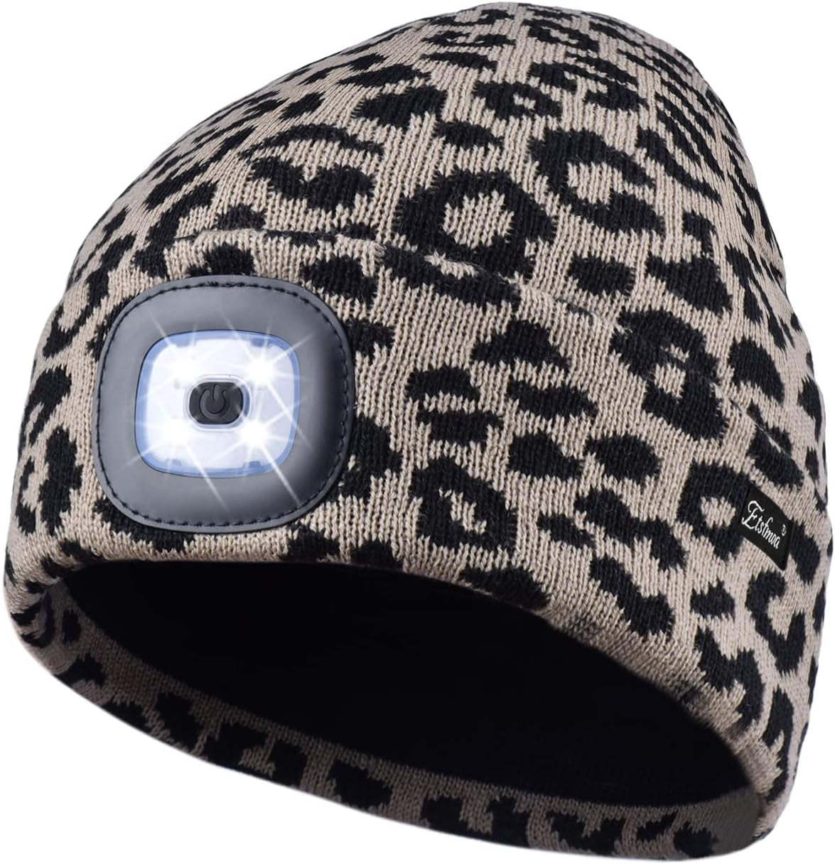 Etsfmoa Unisex USB Rechargeable Beanie with Light - Ideal Gift for Men, Dads, and Fathers
