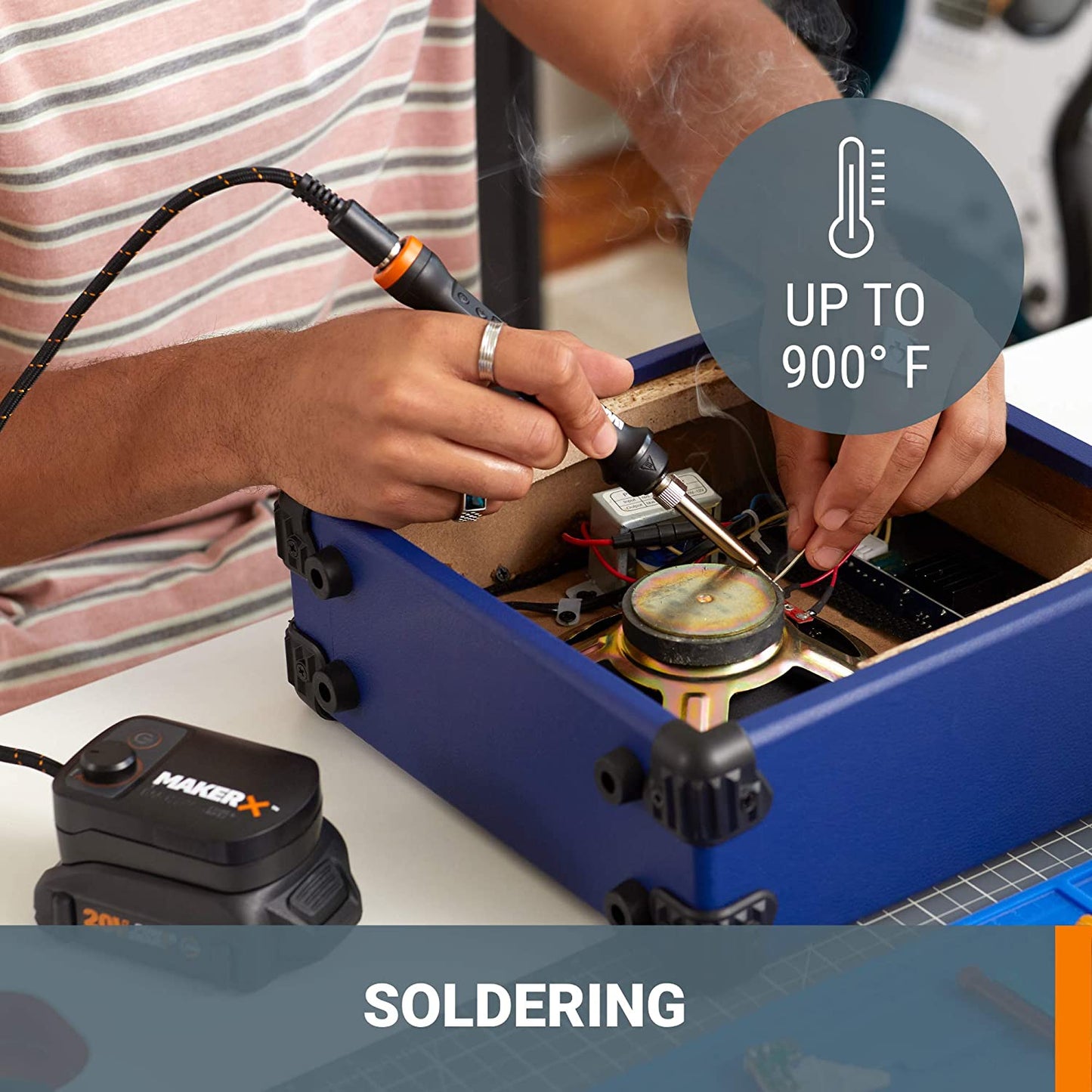 Worx MAKERX WX988L Crafting Tool Combo Kit - Versatile Rotary Tool and Wood/Metal Crafting Solution for Creative Projects