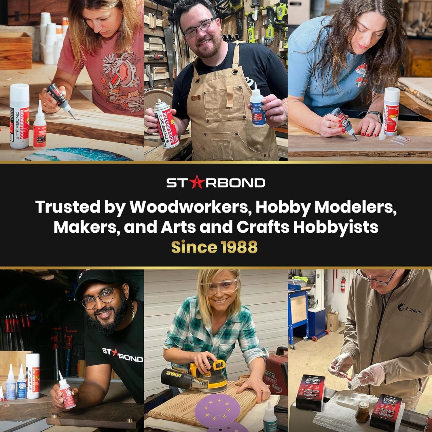 Starbond Medium Super Glue Professional Kit - High-Performance Adhesive for Precision Repairs and Woodworking (2 Oz) with Clog-Resistant Cap and Additional Nozzle