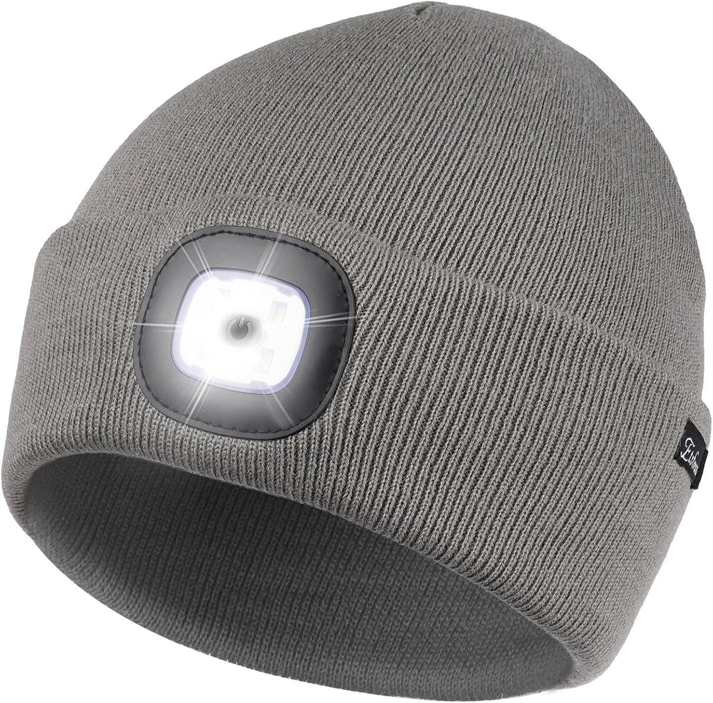 Etsfmoa Unisex USB Rechargeable Beanie with Light - Ideal Gift for Men, Dads, and Fathers