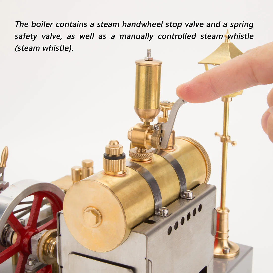 RETROL SE-02 Metal Steam Engine Model Kit with Generator Street Lamp - 100-Piece Creative Building Set