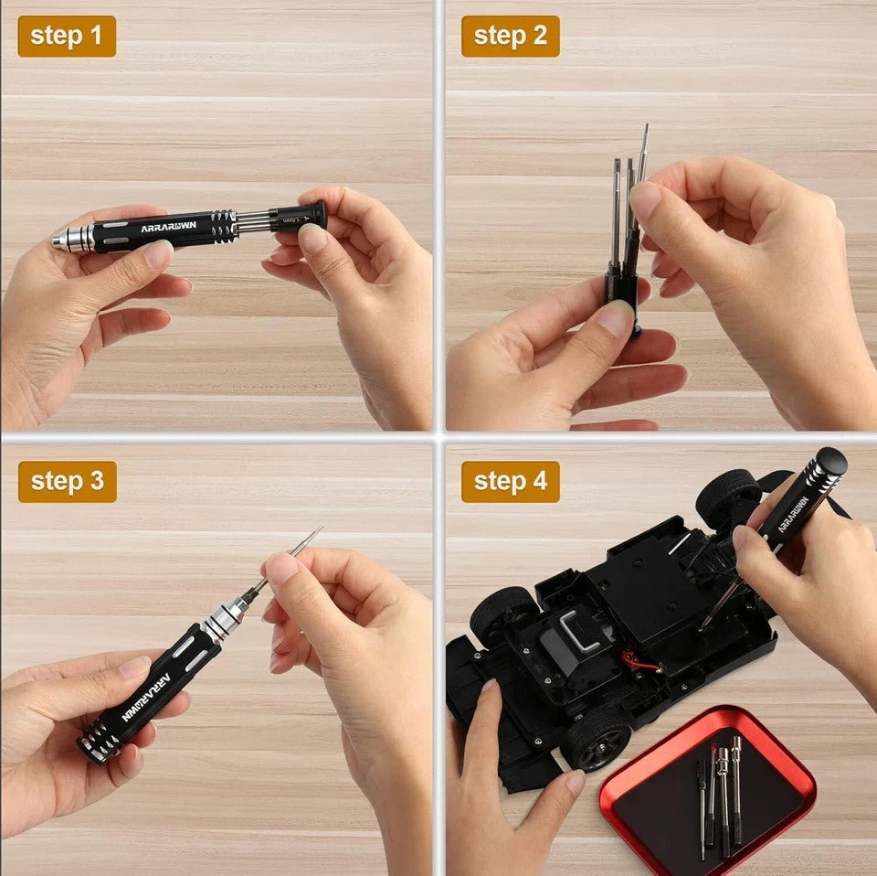 Comprehensive 10-in-1 RC Model Repair Toolset - Precision Instruments for All Applications