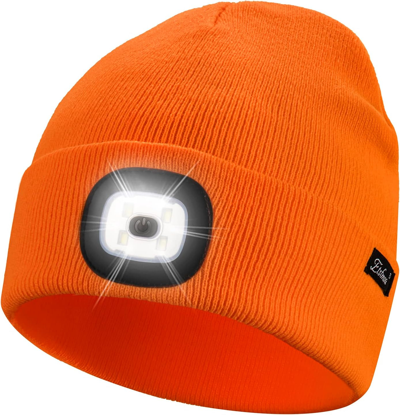 Etsfmoa Unisex USB Rechargeable Beanie with Light - Ideal Gift for Men, Dads, and Fathers