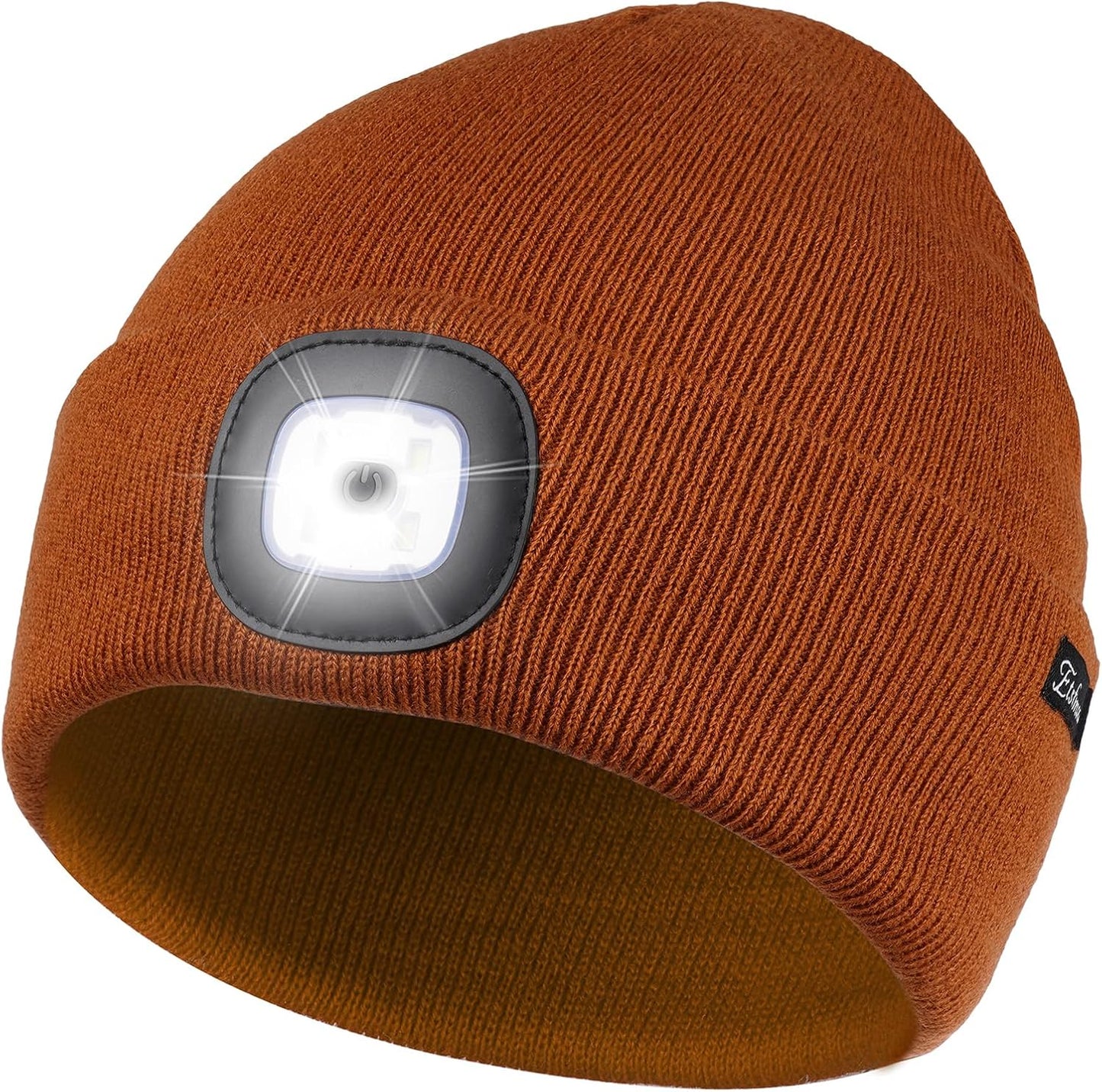Etsfmoa Unisex USB Rechargeable Beanie with Light - Ideal Gift for Men, Dads, and Fathers