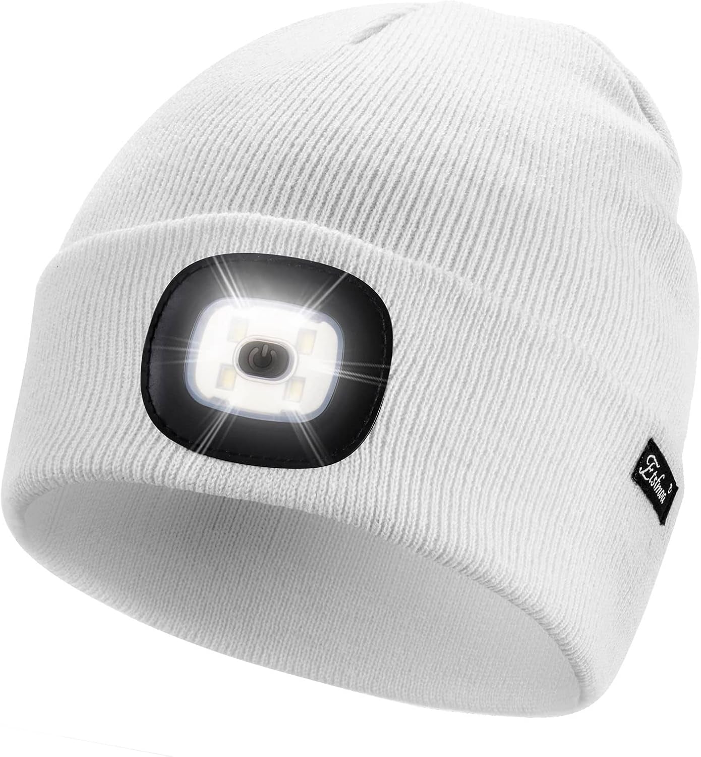 Etsfmoa Unisex USB Rechargeable Beanie with Light - Ideal Gift for Men, Dads, and Fathers