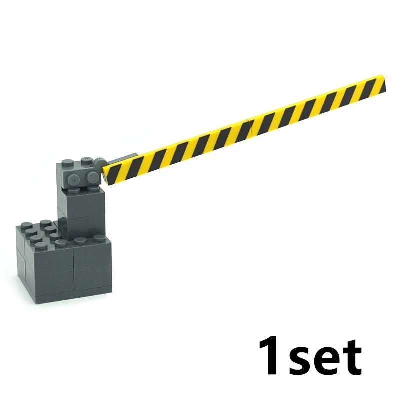 City Train Tracks & Station Building Blocks Set - Mini Signs, Signal Lights, Straight & Curved Rails for Creative Railway Models