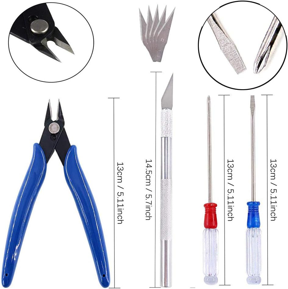 Esoca 16-Piece Gundam Modeler Essential Tool Kit for Hobbyists and Crafters