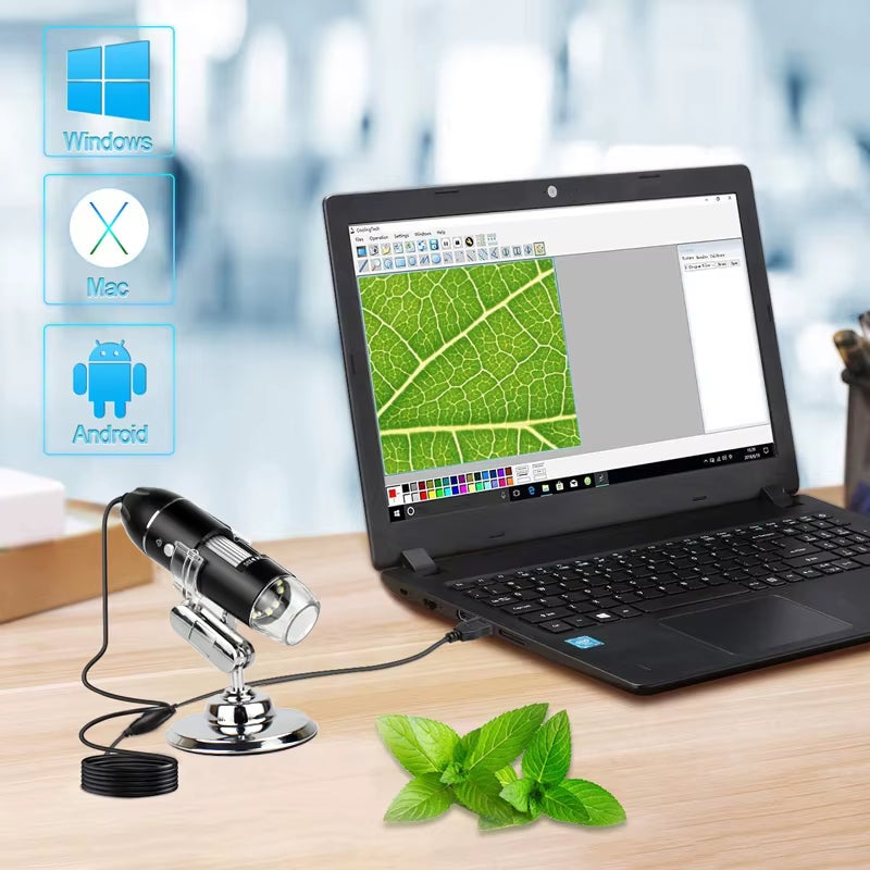 1600X Portable Digital Microscope Camera - Multifunctional 3-in-1 USB Type-C LED Magnifier for Soldering and Mobile Device Repair
