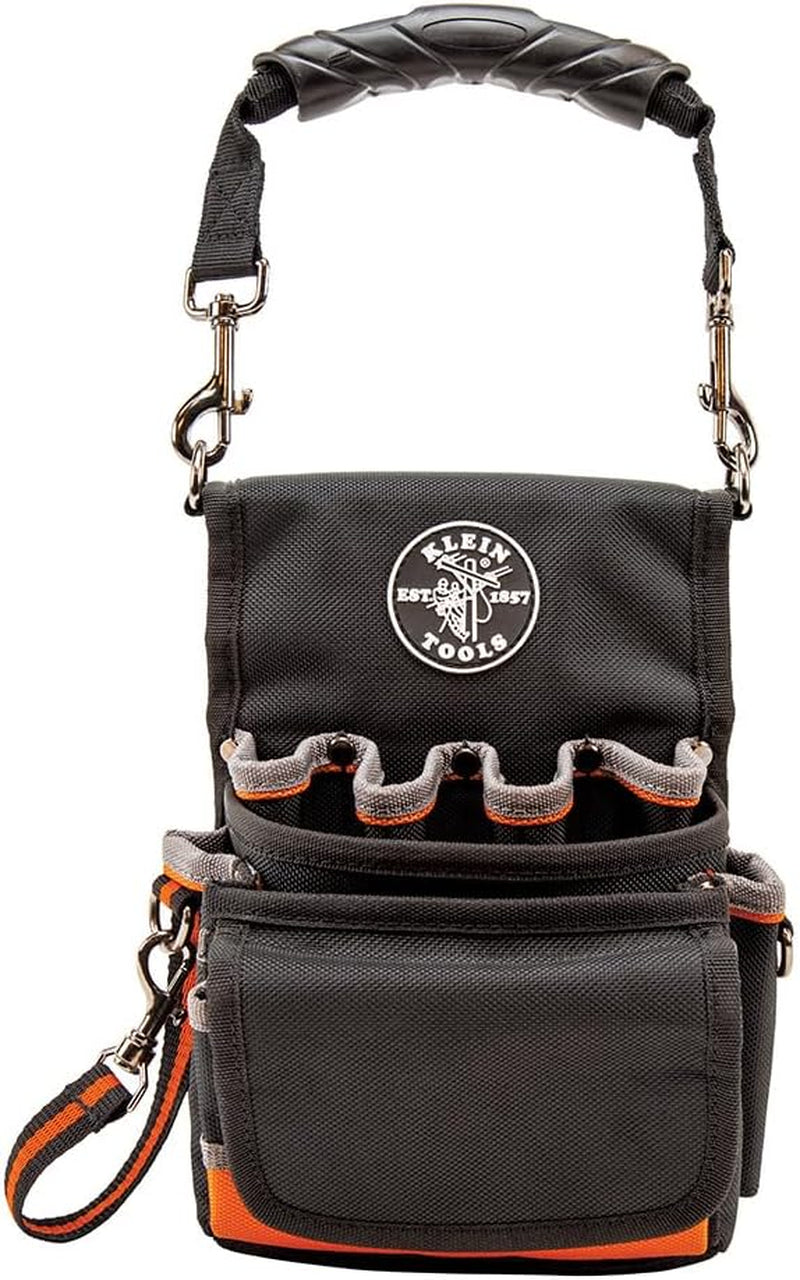 Klein Tools 5242 Tradesman Pro Tool Pouch with Electrical Tape Holder, Reinforced Base, and 9 Pockets
