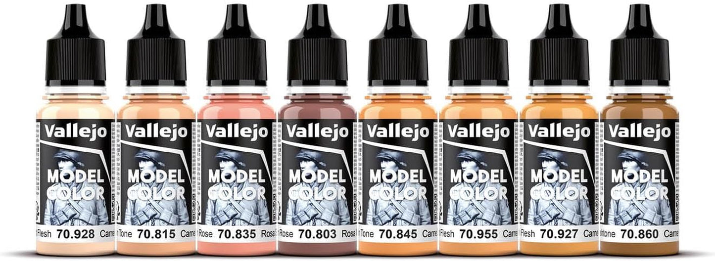 Vallejo Face and Skin Color Paint Set, 8 Colors, 17 ml (0.5 fl oz) - Pack of 8