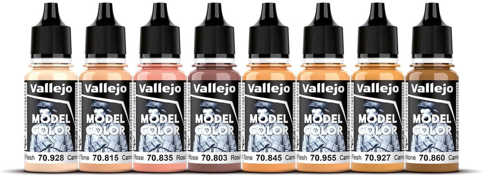 Vallejo Face and Skin Color Paint Set, 8 Colors, 17 ml (0.5 fl oz) - Pack of 8