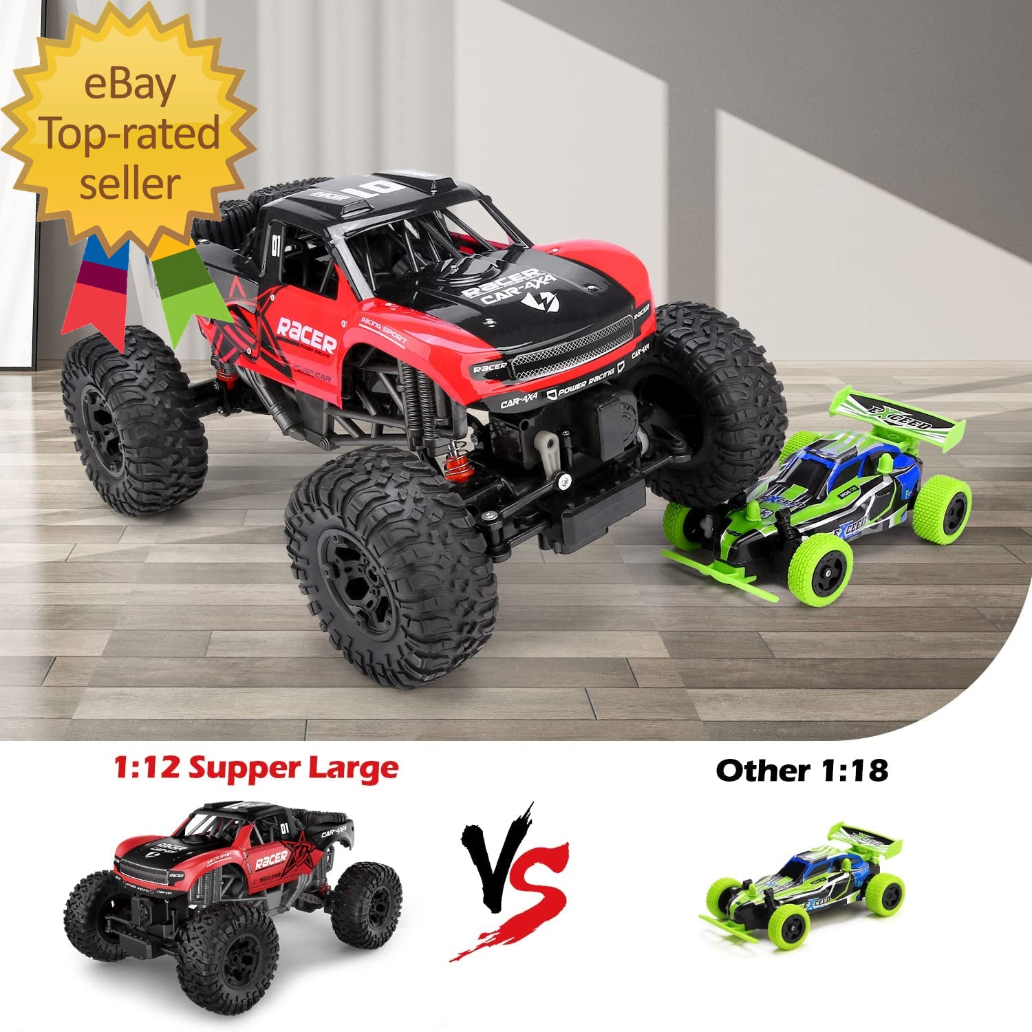1:12 Scale Amphibious 4X4 RC Truck - Waterproof Off-Road Experience