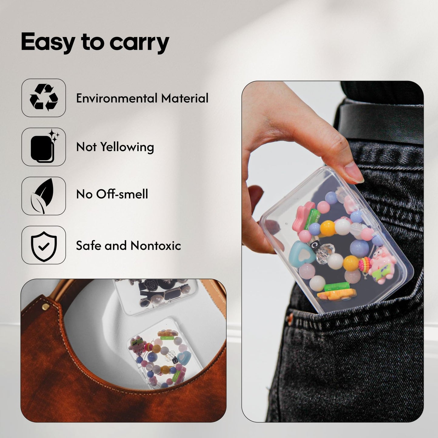 Medium Plastic Organizer Boxes - Set of 12 Clear Containers with Hinged Lids for Versatile Storage