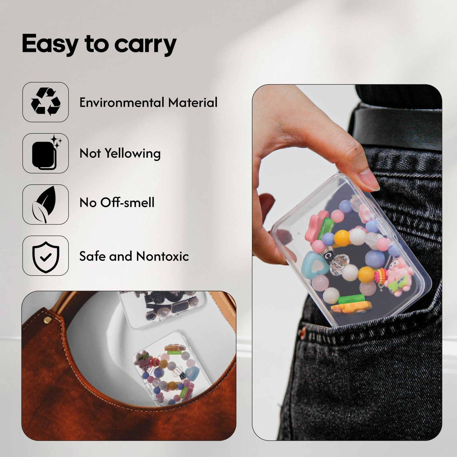 Medium Plastic Organizer Boxes - Set of 12 Clear Containers with Hinged Lids for Versatile Storage