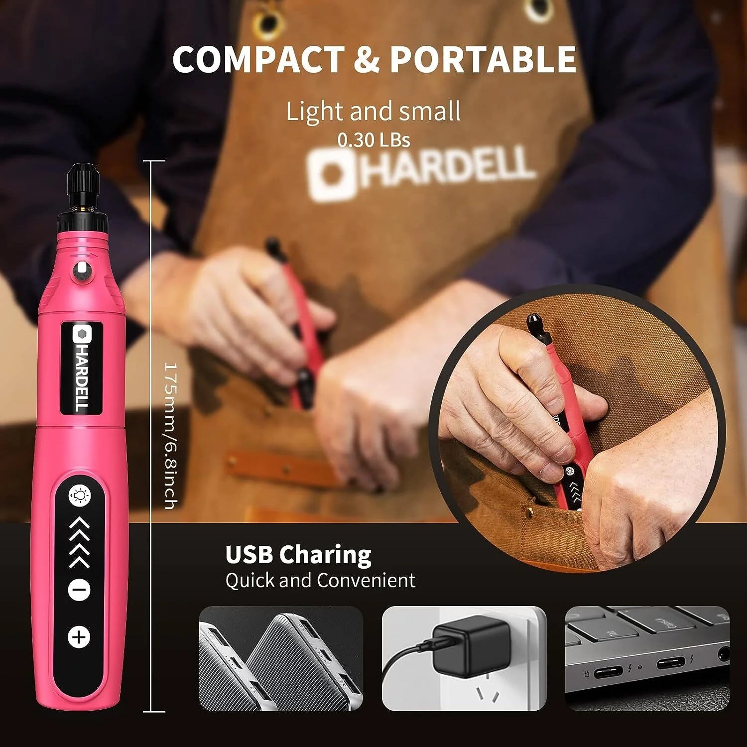 Professional 3.7V Cordless Rotary Tool Kit - 5-Speed Portable Drill for DIY Projects, Sanding, Polishing, Carving, and Engraving with 2000mAh Lithium Battery